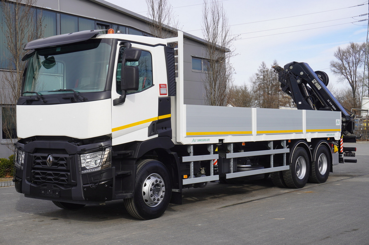 RENAULT C430 / HIAB 244 EP-5 HIDUO crane 8400 kg 15 m / Platform with stanchions - Camion grue: photos 3 RENAULT C430 / HIAB 244 EP-5 HIDUO crane 8400 kg 15 m / Platform with stanchions - Camion grue: photos 3