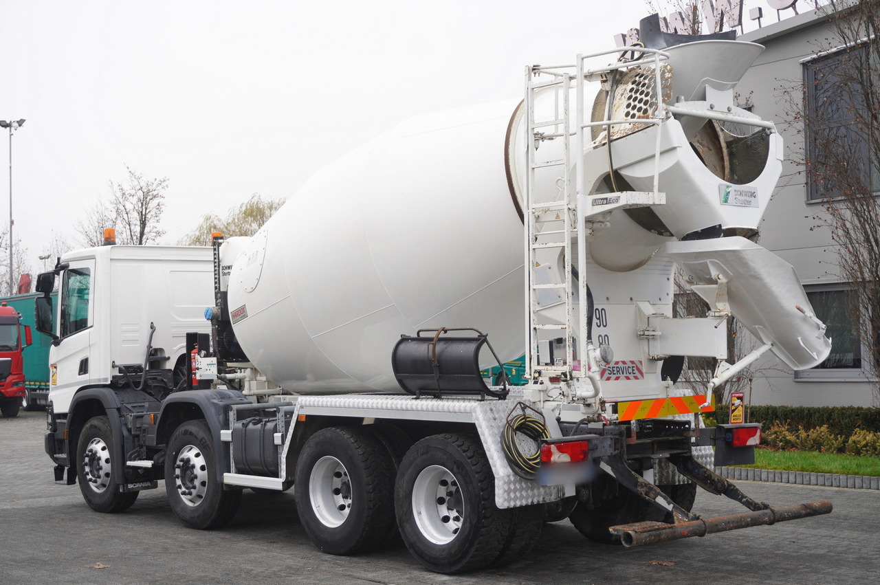 SCANIA P410 XT 8x4 / 80 tho. km!!! / SCHWING-STATTER AM 9 FHC 9 m3 concrete mixer - Camion malaxeur: photos 4 SCANIA P410 XT 8x4 / 80 tho. km!!! / SCHWING-STATTER AM 9 FHC 9 m3 concrete mixer - Camion malaxeur: photos 4