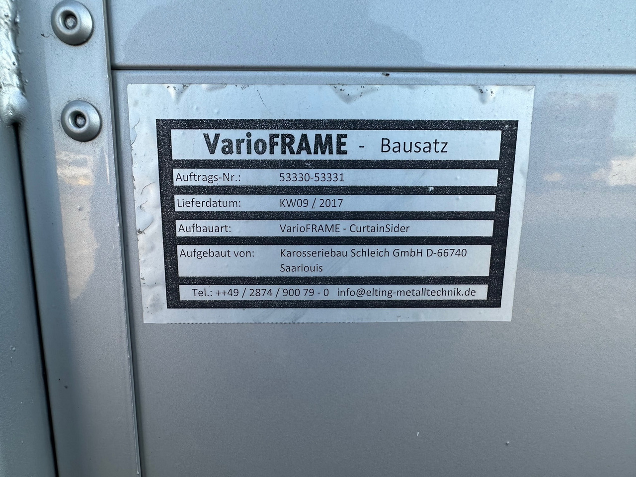 Carrosserie bâchee VarioFRAME Bausatz curtain / 23 europallets / 2017: photos 10