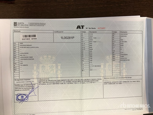 2012 John Deere 7260R 4WD Tractor - Tracteur agricole: photos 2 2012 John Deere 7260R 4WD Tractor - Tracteur agricole: photos 2