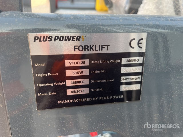 2025 Plus Power VTDD 25 (Unused) Forklift - Chariot élévateur: photos 1 2025 Plus Power VTDD 25 (Unused) Forklift - Chariot élévateur: photos 1