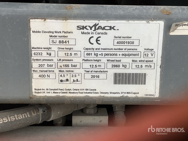 2016 Skyjack SJ8841A Scissor Lift - Nacelle ciseaux: photos 1 2016 Skyjack SJ8841A Scissor Lift - Nacelle ciseaux: photos 1