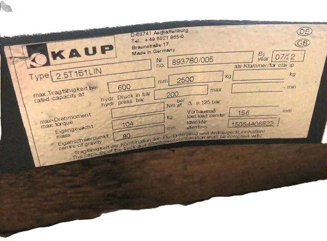 Kaup 2.5T151LIN Integrale side shift for Linde - Accessoire: photos 3 Kaup 2.5T151LIN Integrale side shift for Linde - Accessoire: photos 3