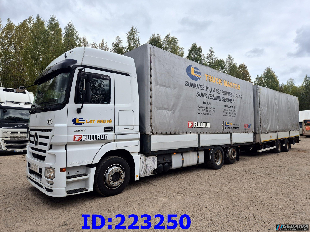 Camion à rideaux coulissants MERCEDES-BENZ Actros 2541 6x2 Retarder + Wielton trailer: photos 1