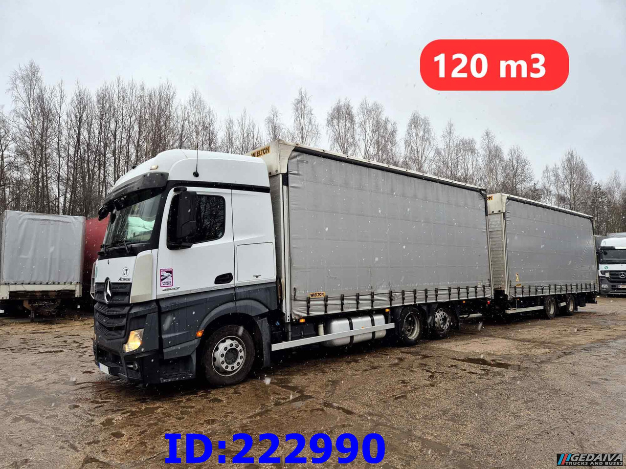 MERCEDES-BENZ Actros 2542 6x2 Euro6 + Wielton trailer - Camion à rideaux coulissants: photos 1 MERCEDES-BENZ Actros 2542 6x2 Euro6 + Wielton trailer - Camion à rideaux coulissants: photos 1
