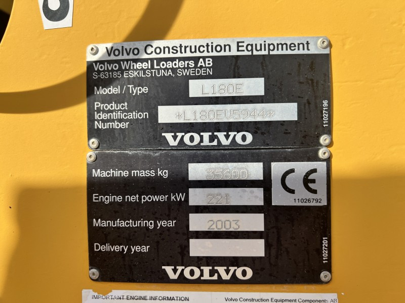 Chargeuse sur pneus Volvo L 180 E HL (110814): photos 8