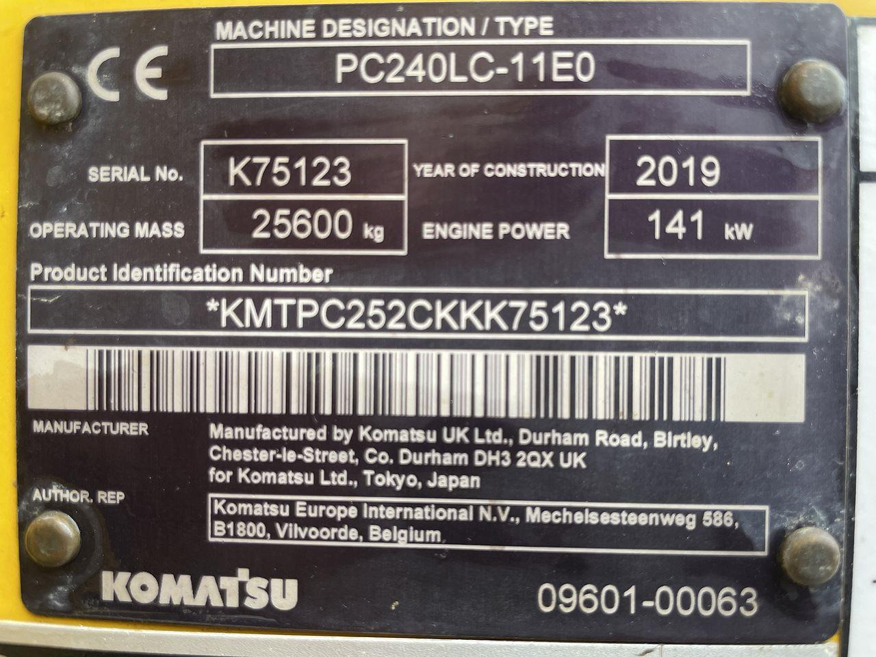 Pelle sur chenille Komatsu PC240LC-11EO: photos 15