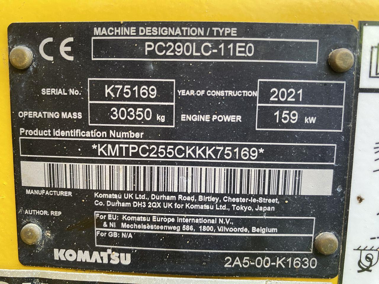 Pelle sur chenille Komatsu PC290LC-11EO: photos 10