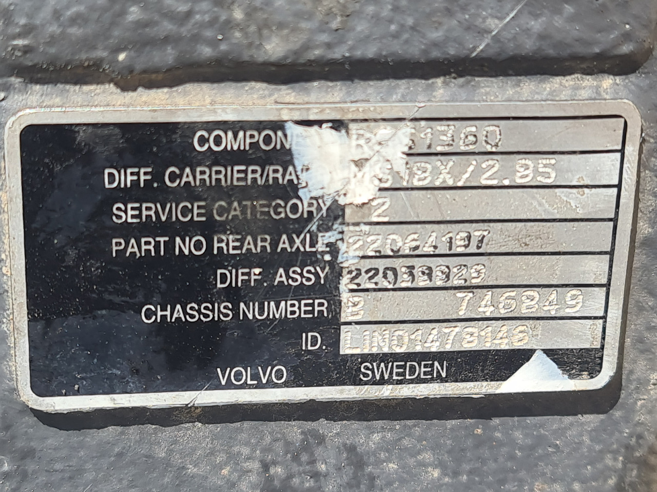 VOLVO DIFFERENTIAL DIFF / MS18X / RSS1360 / RATIO 2.85 37-13 / WORLDWIDE DELIVERY - Essieu arrière: photos 4 VOLVO DIFFERENTIAL DIFF / MS18X / RSS1360 / RATIO 2.85 37-13 / WORLDWIDE DELIVERY - Essieu arrière: photos 4