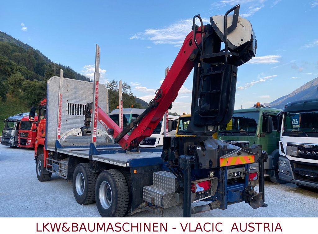 Camion grumier, Camion grue MAN TGS Holztransporter mit Kran Palfinger: photos 13