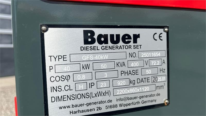 Bauer GFS-40 ATS, 40 kW/50 kVA Fabriksny generator - Groupe électrogène: photos 4 Bauer GFS-40 ATS, 40 kW/50 kVA Fabriksny generator - Groupe électrogène: photos 4