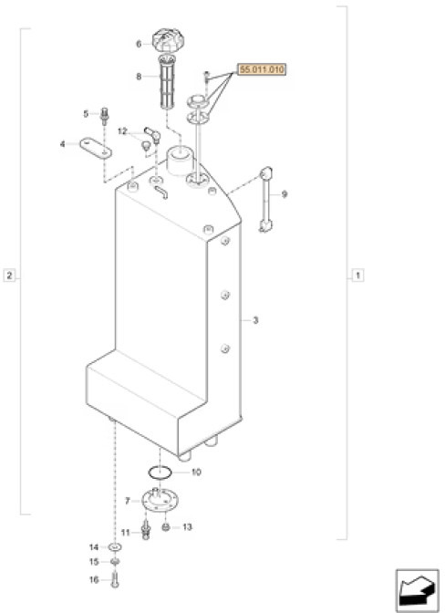 Case 3LML03100 - 3KML03100 - Réservoir de carburant pour Engins de chantier: photos 1 Case 3LML03100 - 3KML03100 - Réservoir de carburant pour Engins de chantier: photos 1