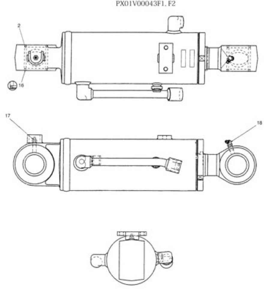 New Holland PX01V00043F2 - 72282054 - Vérin hydraulique pour Machine agricole: photos 1 New Holland PX01V00043F2 - 72282054 - Vérin hydraulique pour Machine agricole: photos 1
