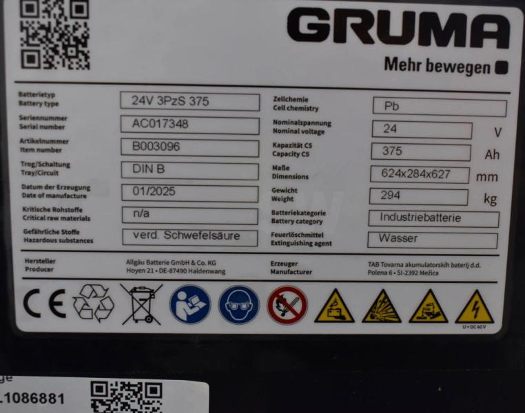 GRUMA 24 Volt 3 PzS 375 Ah - Accumulateur: photos 5 GRUMA 24 Volt 3 PzS 375 Ah - Accumulateur: photos 5