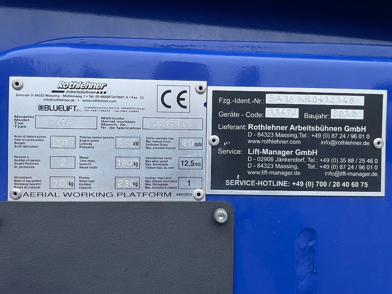 Bluelift SA 16 SOLD - Nacelle articulée: photos 3 Bluelift SA 16 SOLD - Nacelle articulée: photos 3