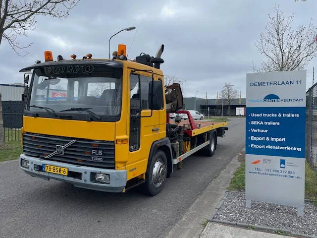 Volvo FL 611 Bergingstruck Recoverytruck Hiab kraan 070 Laadbak afschuifbaar lepel transport tweede auto - Camion porte-voitures, Camion grue: photos 1 Volvo FL 611 Bergingstruck Recoverytruck Hiab kraan 070 Laadbak afschuifbaar lepel transport tweede auto - Camion porte-voitures, Camion grue: photos 1
