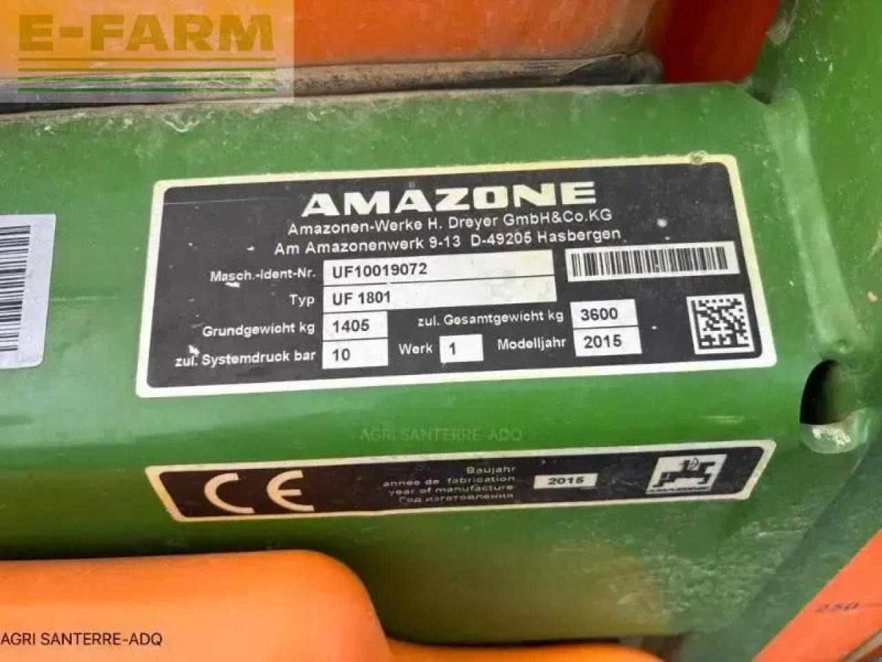 Amazone uf twin 2801 - Pulvérisateur traîné: photos 3 Amazone uf twin 2801 - Pulvérisateur traîné: photos 3