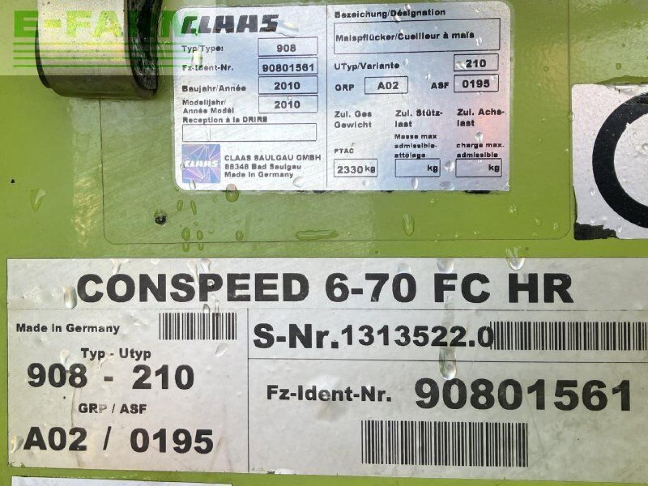 Accessoire aux ensileuses CLAAS conspeed 6-70 fc: photos 7