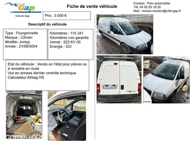 FOURGONNETTE CITROEN JUMPY - Fourgonnette: photos 2 FOURGONNETTE CITROEN JUMPY - Fourgonnette: photos 2