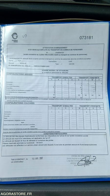 IVECO BUS AXER N°073181 - Minibus, Transport de personnes: photos 3 IVECO BUS AXER N°073181 - Minibus, Transport de personnes: photos 3