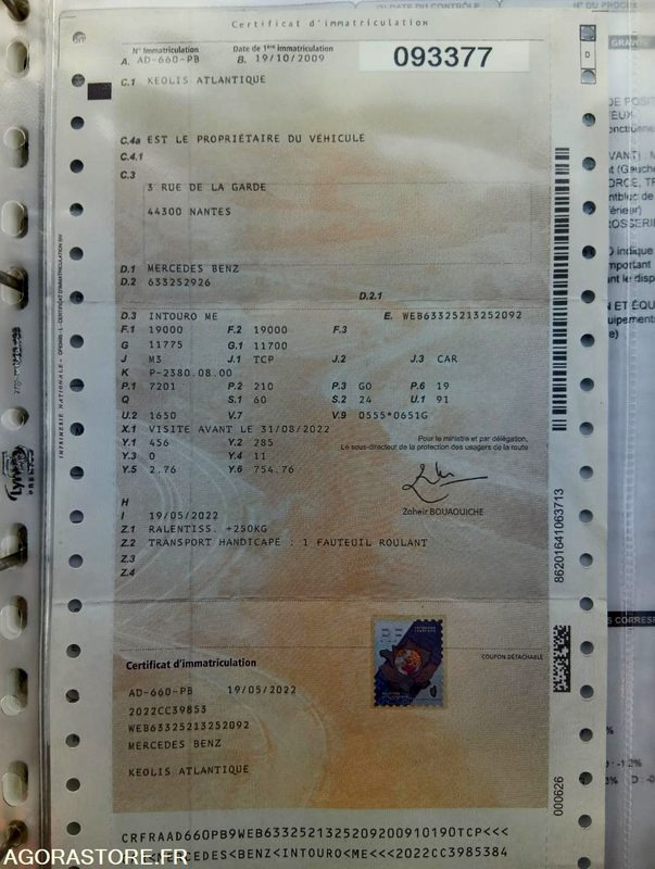 MERCEDES INTOURO N°093377 - Bus scolaire: photos 4 MERCEDES INTOURO N°093377 - Bus scolaire: photos 4