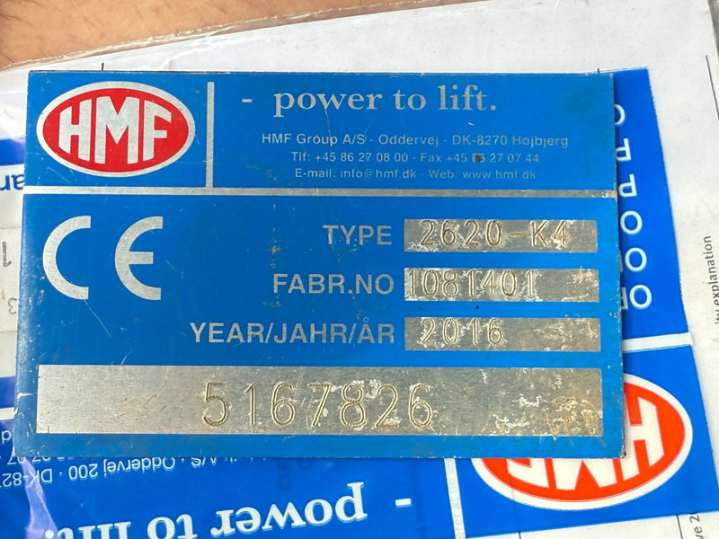 Camion - système de câble, Camion grue DAF CF 85.460 8X2 + YEAR 2016 HMF CRANE 2620-K4 + FLYJIB + WINCH + REMOTE: photos 17 Camion - système de câble, Camion grue DAF CF 85.460 8X2 + YEAR 2016 HMF CRANE 2620-K4 + FLYJIB + WINCH + REMOTE: photos 17