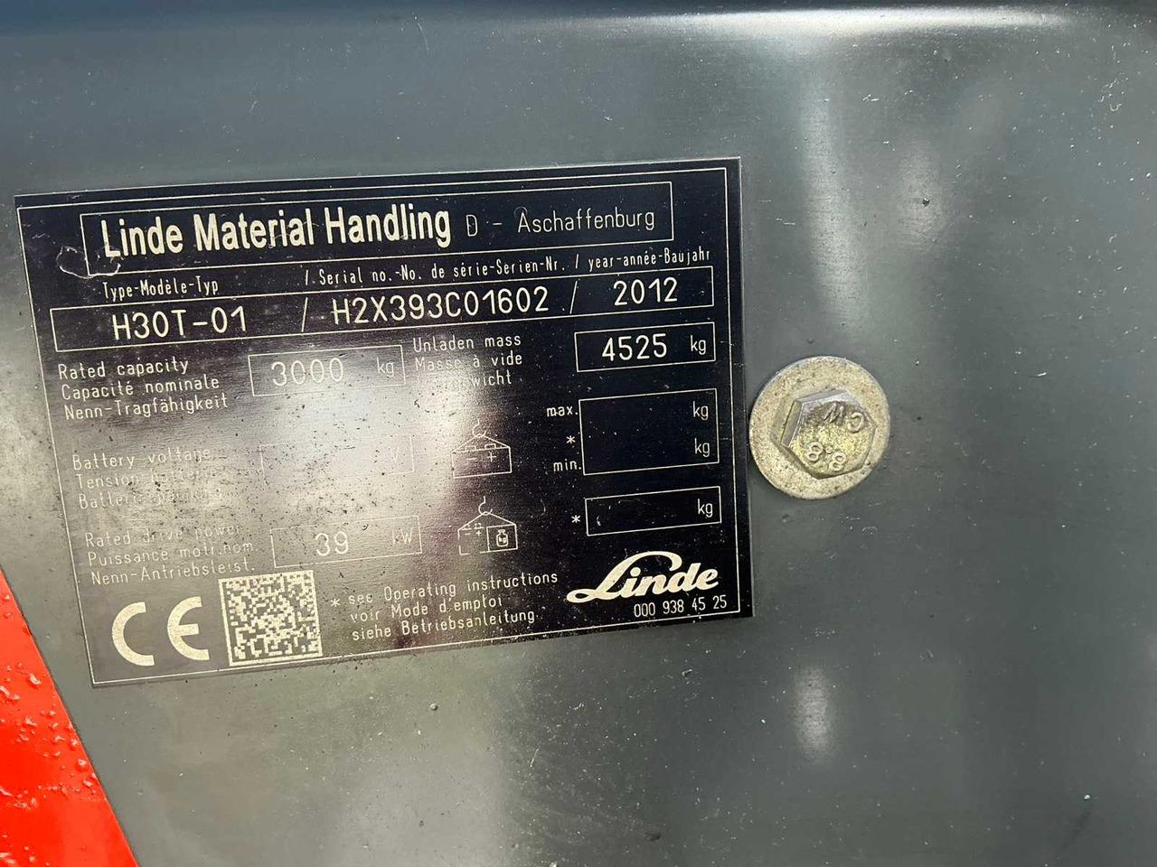 Chariot élévateur 2012 LINDE H30T-01 FORKLIFT: photos 22