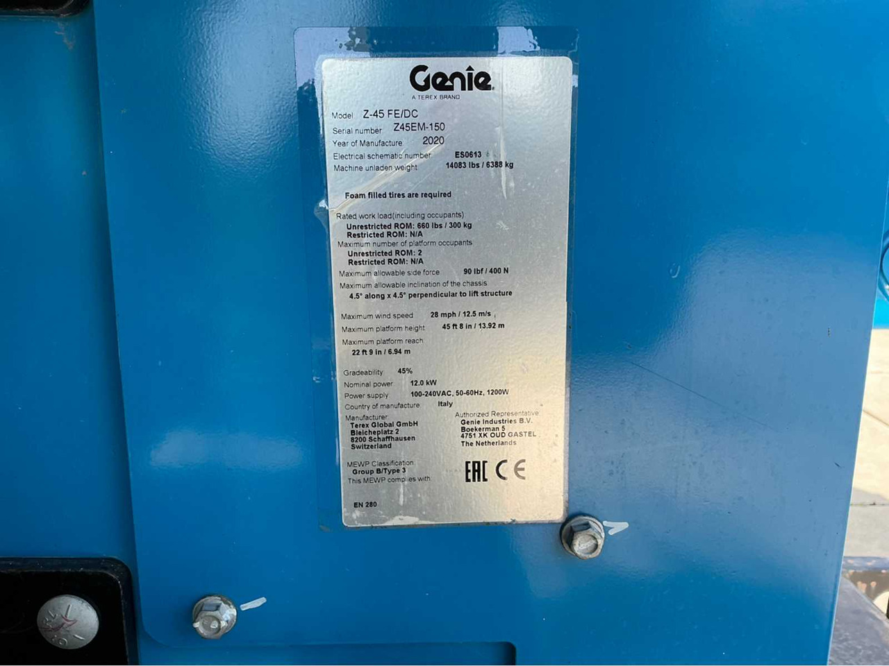 Nacelle Genie Z-45 FE/DC: photos 14