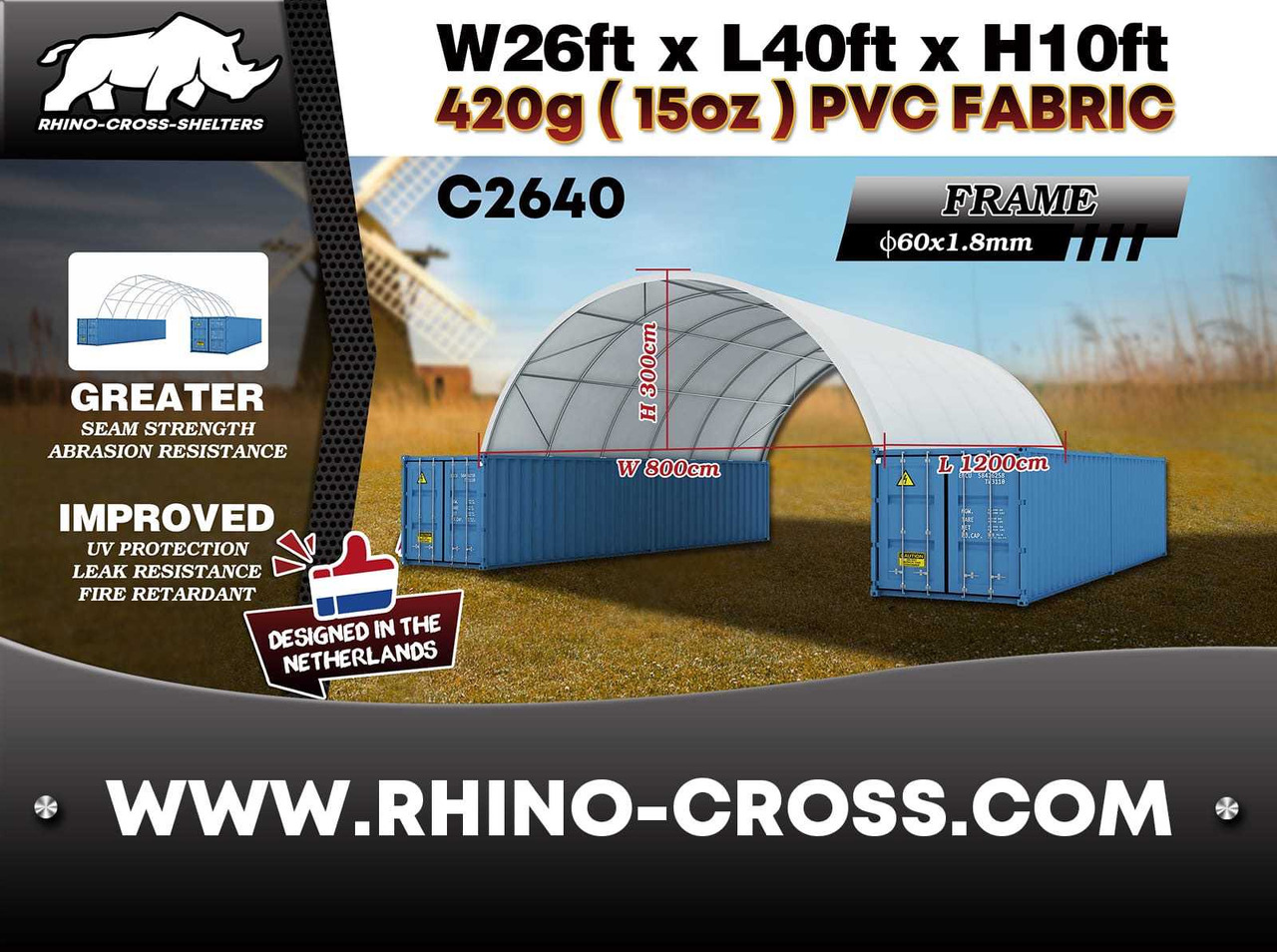 Rhino-Cross-Shelter C2640 - 12x8x3 m - Cuve de stockage: photos 3 Rhino-Cross-Shelter C2640 - 12x8x3 m - Cuve de stockage: photos 3