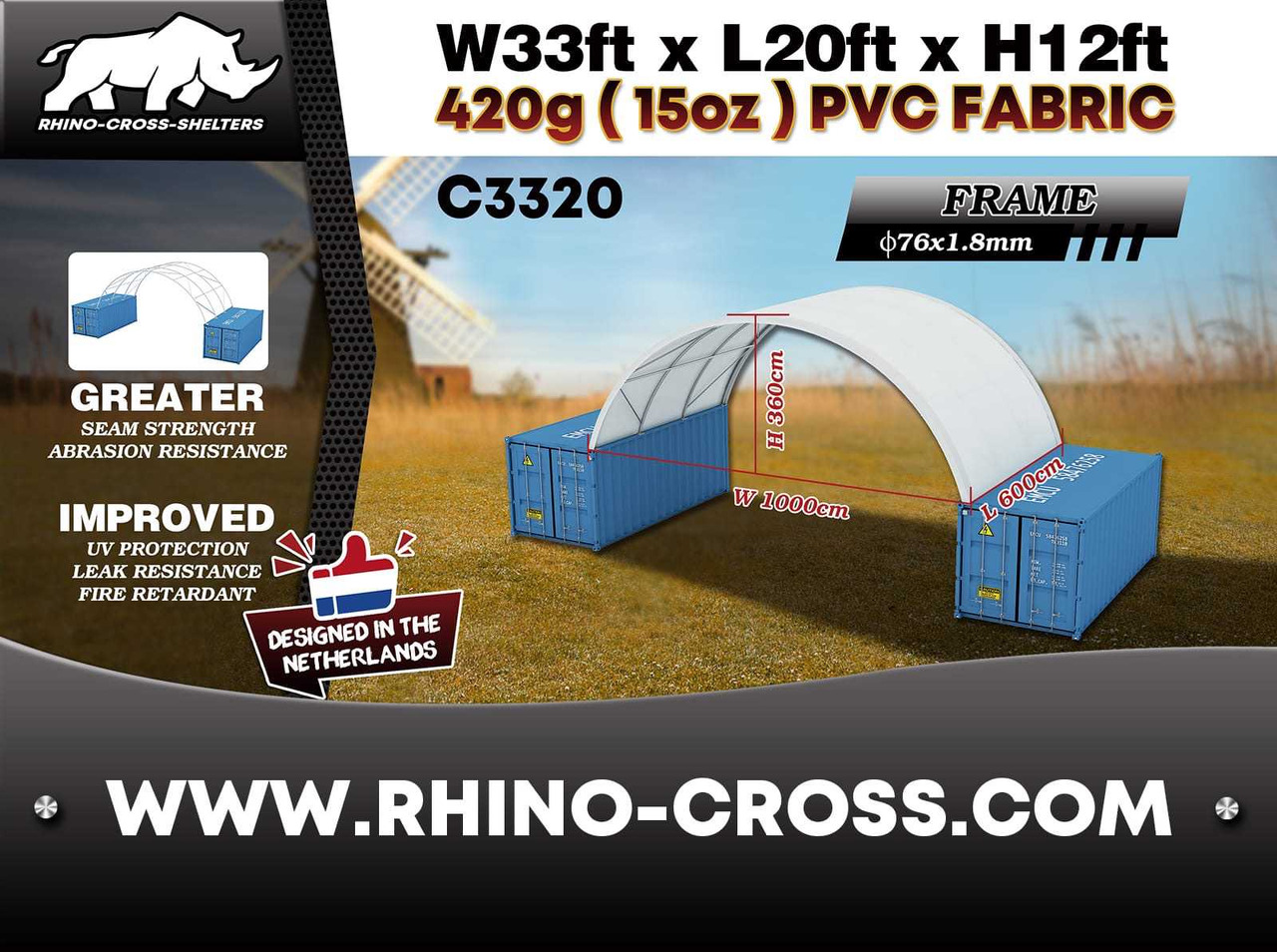 Rhino-Cross-Shelter C3320 - 6x10x3,6 m - Cuve de stockage: photos 3 Rhino-Cross-Shelter C3320 - 6x10x3,6 m - Cuve de stockage: photos 3