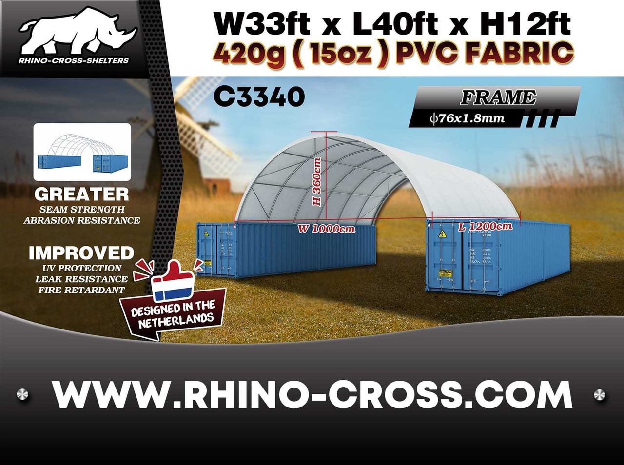 Rhino-Cross-Shelter C3340 - 12x10x3,6 m - Cuve de stockage: photos 3 Rhino-Cross-Shelter C3340 - 12x10x3,6 m - Cuve de stockage: photos 3