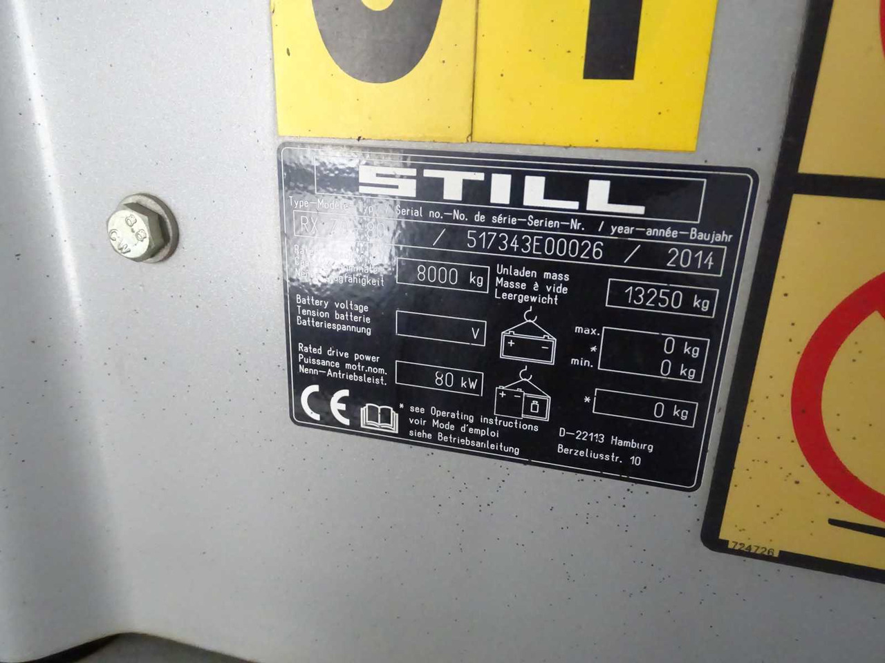 STILL RX70-80 2014 FORKLIFT - Chariot élévateur: photos 2 STILL RX70-80 2014 FORKLIFT - Chariot élévateur: photos 2