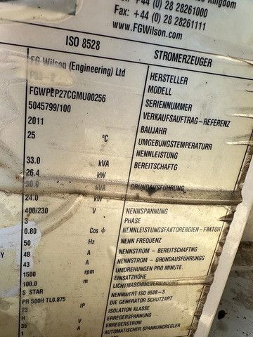 Groupe électrogène Wilson P33-2 Stromgenrator, 33kVA, Perkins, TOP: photos 8