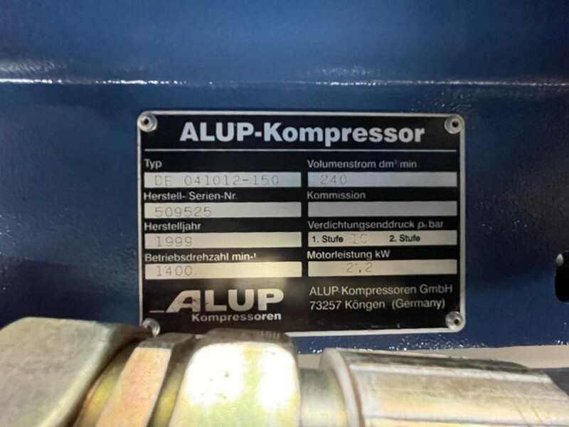 Alup 2.2 kW 240 L / min 10 Bar Elektrische Zuigercompressor op ketel - Compresseur d'air: photos 3 Alup 2.2 kW 240 L / min 10 Bar Elektrische Zuigercompressor op ketel - Compresseur d'air: photos 3