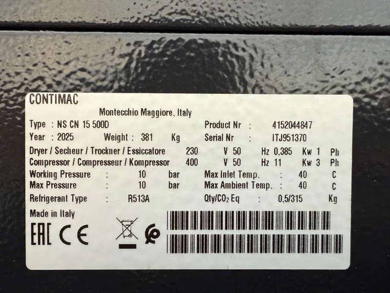 Fiac Contimac NS D15/500 11 kW 1410 L / min 10 Bar Schroefcompressor met Droger - Compresseur d'air: photos 3 Fiac Contimac NS D15/500 11 kW 1410 L / min 10 Bar Schroefcompressor met Droger - Compresseur d'air: photos 3