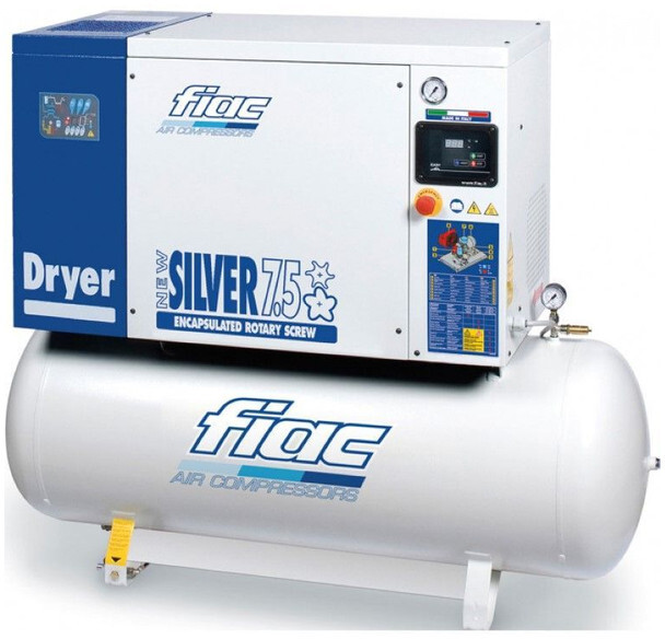Fiac New Silver D 7.5 / 300 Silent 5.5 kW 720 L / min 10 bar Elektrische Schroefcompressor met ketel en droger - Compresseur d'air: photos 1 Fiac New Silver D 7.5 / 300 Silent 5.5 kW 720 L / min 10 bar Elektrische Schroefcompressor met ketel en droger - Compresseur d'air: photos 1