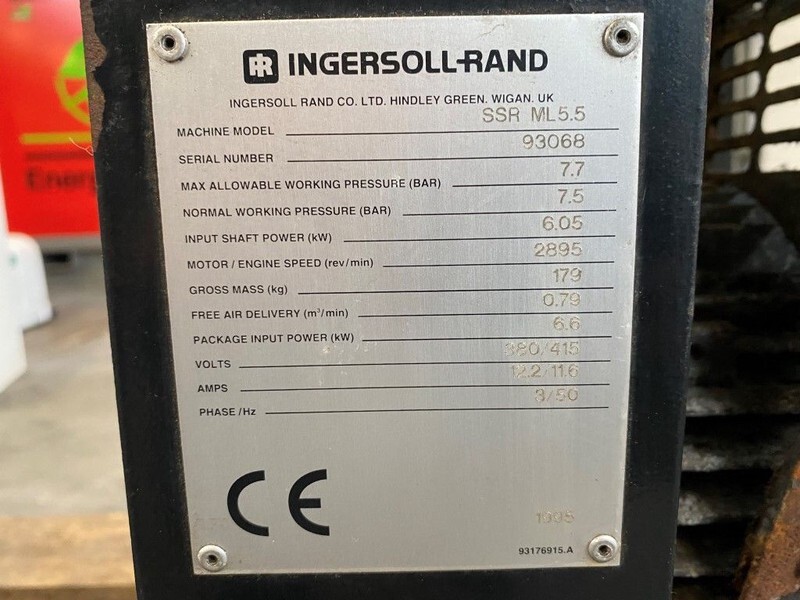 Ingersoll Rand SSR ML 5.5 SSR ML5.5 6 kW 800 L / min 7.5 Bar Elektrische Schroefcompressor - Compresseur d'air: photos 3 Ingersoll Rand SSR ML 5.5 SSR ML5.5 6 kW 800 L / min 7.5 Bar Elektrische Schroefcompressor - Compresseur d'air: photos 3
