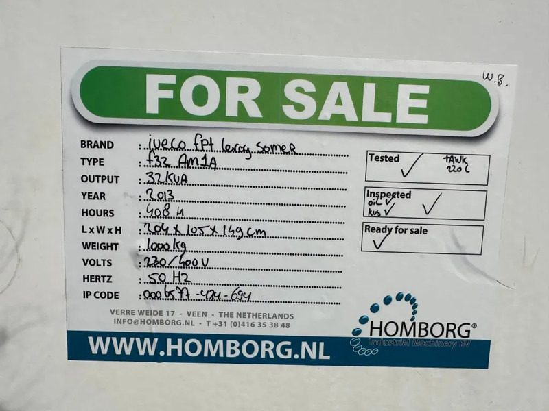 Groupe électrogène Iveco FPT F32 AM1A Leroy Somer 32 kVA Silent generatorset 408 hours !: photos 14