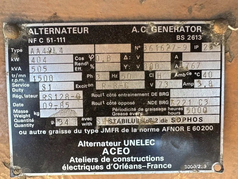 Groupe électrogène Perkins Leroy Somer 500 kVA generatorset Ex Emergency ! 285 hours: photos 10
