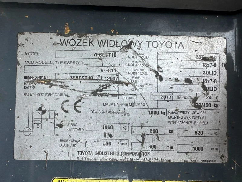 Toyota Traigo 10 7FBEST10 1 ton Duplex Sideshift Elektra Heftruck 2017 ! - Chariot élévateur électrique: photos 4 Toyota Traigo 10 7FBEST10 1 ton Duplex Sideshift Elektra Heftruck 2017 ! - Chariot élévateur électrique: photos 4