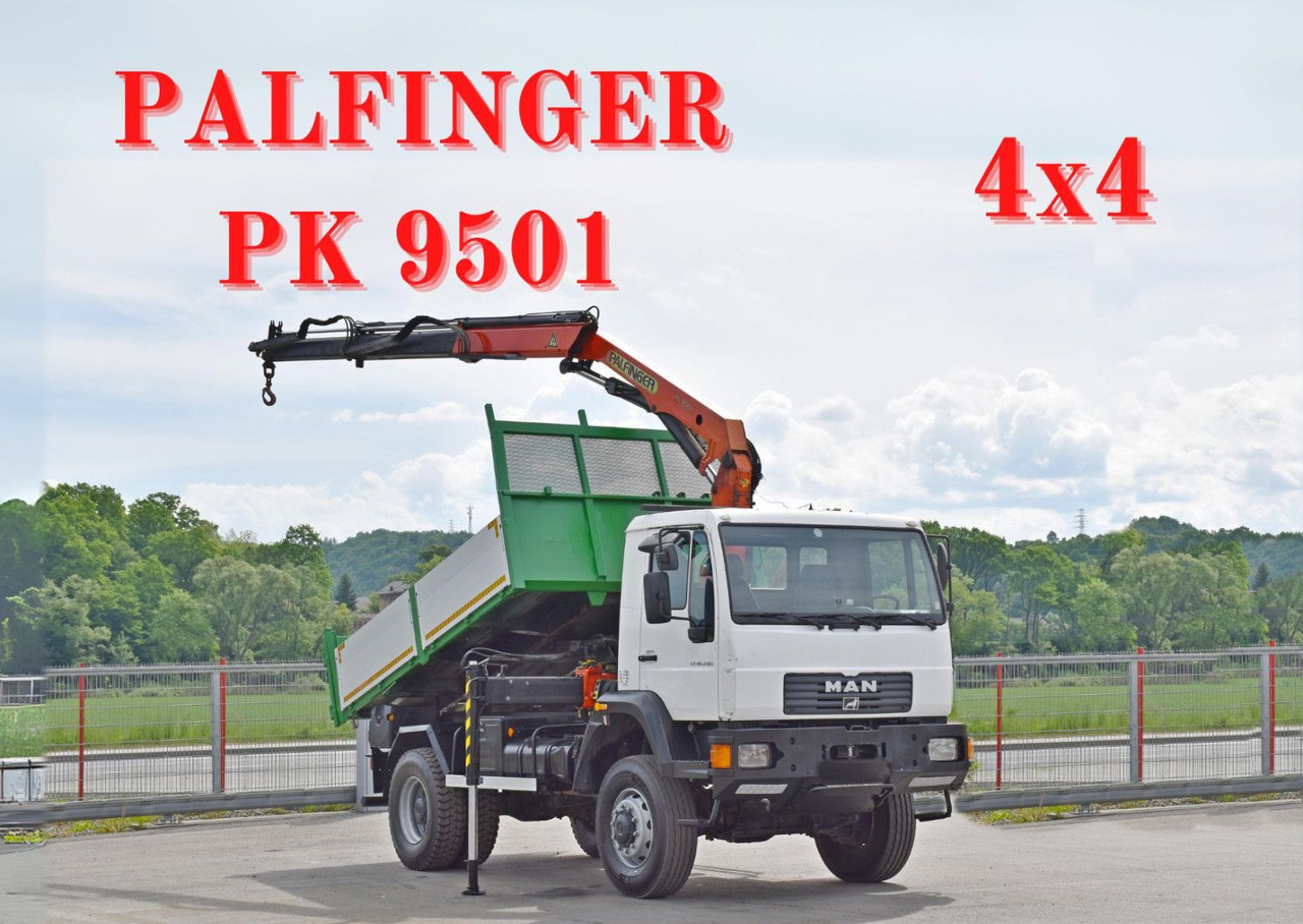MAN LE 18.280 Kipper 3,70 m + PK 9501 /4x4 - Camion benne, Camion grue: photos 1 MAN LE 18.280 Kipper 3,70 m + PK 9501 /4x4 - Camion benne, Camion grue: photos 1