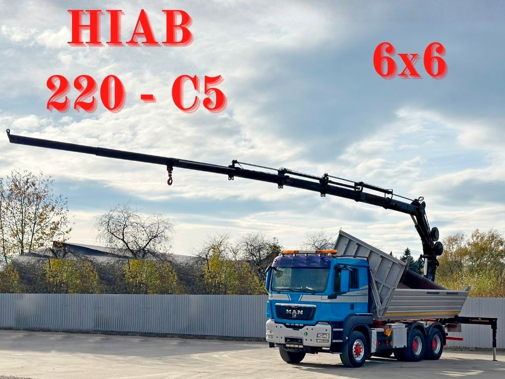 MAN TGS 26.480 * HIAB 220 - C5 + FUNK / 6x6 - Camion benne, Camion grue: photos 1 MAN TGS 26.480 * HIAB 220 - C5 + FUNK / 6x6 - Camion benne, Camion grue: photos 1