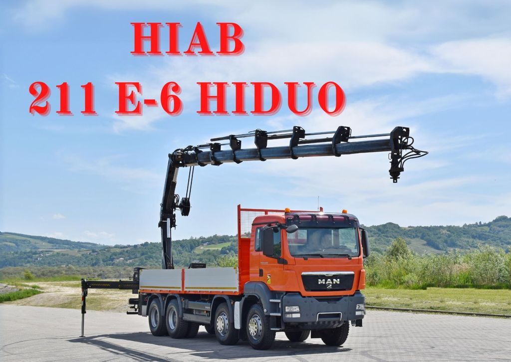 MAN TGS 35.440 * HIAB 211 E-6 HIDUO +FUNK / 8x4 - Camion grue, Camion plateau: photos 1 MAN TGS 35.440 * HIAB 211 E-6 HIDUO +FUNK / 8x4 - Camion grue, Camion plateau: photos 1