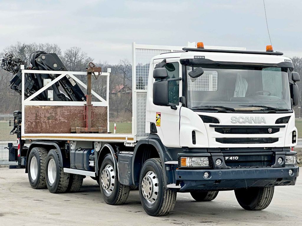 Scania P 410*PLATFORM 7,00m*HIAB 244 E-5 HIPRO+FUNK/8x4 - Camion grue, Camion plateau: photos 3 Scania P 410*PLATFORM 7,00m*HIAB 244 E-5 HIPRO+FUNK/8x4 - Camion grue, Camion plateau: photos 3