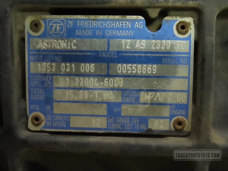 MAN Gearbox & Clutch Parts Versnellingsbak 12AS2330TD - Boîte de vitesse pour Camion: photos 3 MAN Gearbox & Clutch Parts Versnellingsbak 12AS2330TD - Boîte de vitesse pour Camion: photos 3