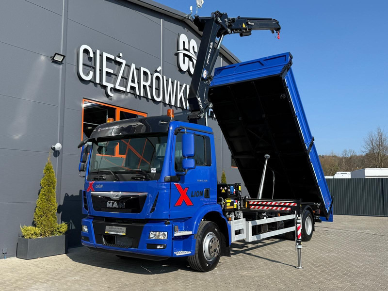 MAN TGM TGL 15.250 / E6 / wywrotka 3-S + HMF żuraw z pilotem / H - Camion benne, Camion grue: photos 1 MAN TGM TGL 15.250 / E6 / wywrotka 3-S + HMF żuraw z pilotem / H - Camion benne, Camion grue: photos 1
