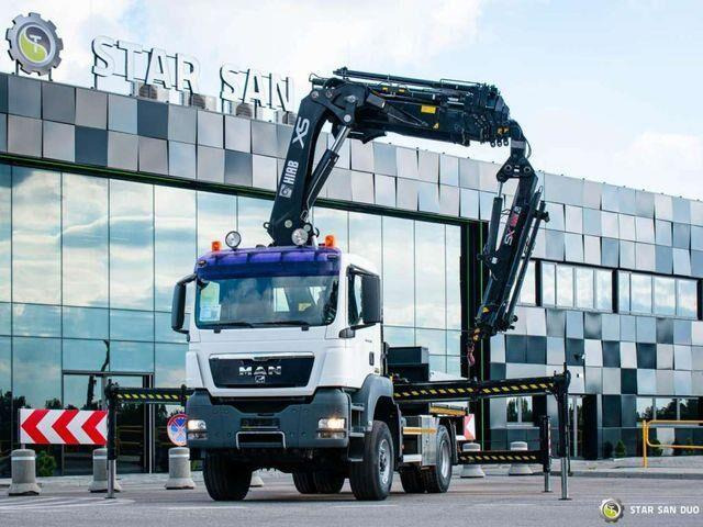 MAN TGS 18.360 4x4 HIAB 377-E6 XS Fly Jib Crane Kra - Camion plateau, Camion grue: photos 2 MAN TGS 18.360 4x4 HIAB 377-E6 XS Fly Jib Crane Kra - Camion plateau, Camion grue: photos 2