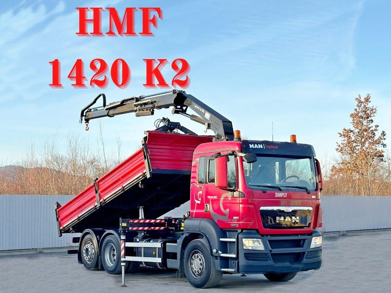 MAN TGS 26.360 Kipper 5,15m*HMF 1420 K2 + FUNK/6x2 - Camion benne, Camion grue: photos 1 MAN TGS 26.360 Kipper 5,15m*HMF 1420 K2 + FUNK/6x2 - Camion benne, Camion grue: photos 1