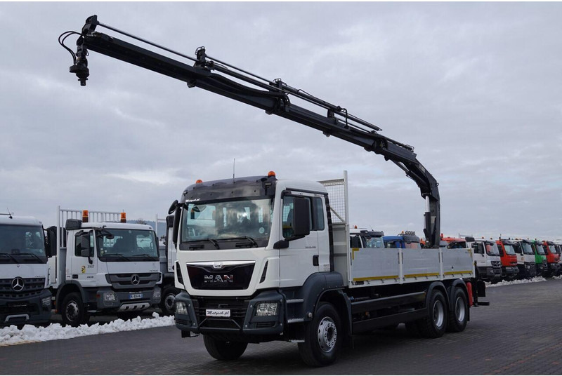 MAN TGS 26.400 / 6x4 / SKRZYNIOWY - 6,5M / HDS HIAB 188 4xwysów 13 M - Camion plateau, Camion grue: photos 1 MAN TGS 26.400 / 6x4 / SKRZYNIOWY - 6,5M / HDS HIAB 188 4xwysów 13 M - Camion plateau, Camion grue: photos 1