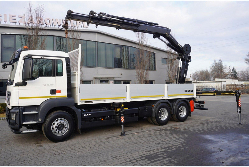 MAN TGS 26.400 + HIAB 244 EP-4 HIDUO crane - Camion plateau, Camion grue: photos 1 MAN TGS 26.400 + HIAB 244 EP-4 HIDUO crane - Camion plateau, Camion grue: photos 1